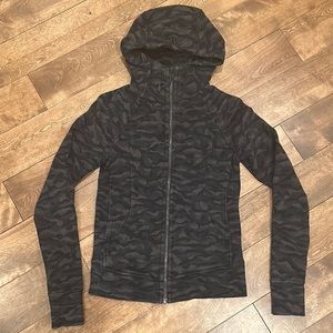 Lululemon grey/black camo scuba hoodie size 4